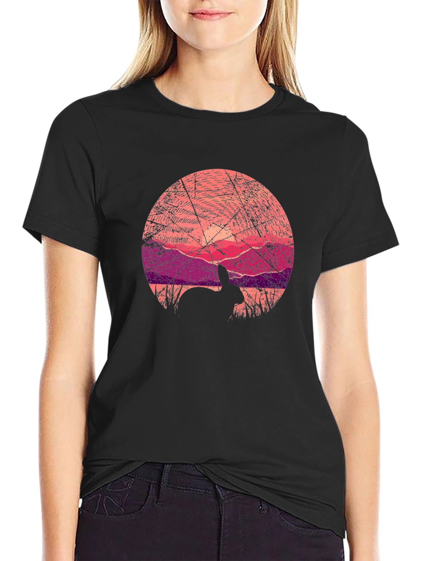 Rabbit Sunset T-Shirt - Graphic Tee