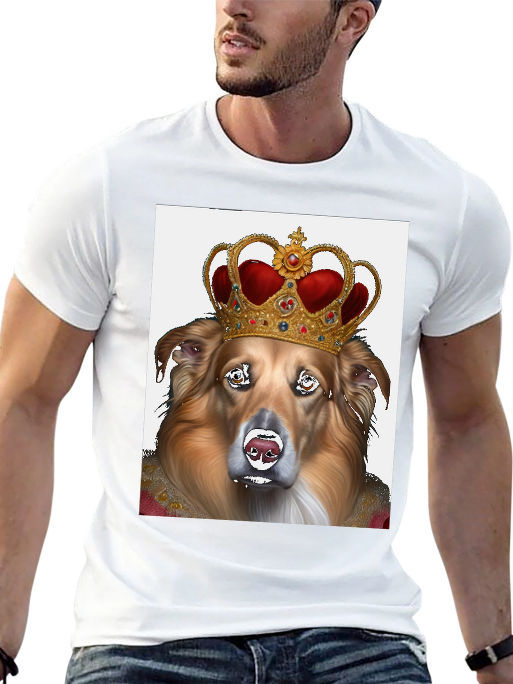 King Dog Graphic Tee - Black Cotton