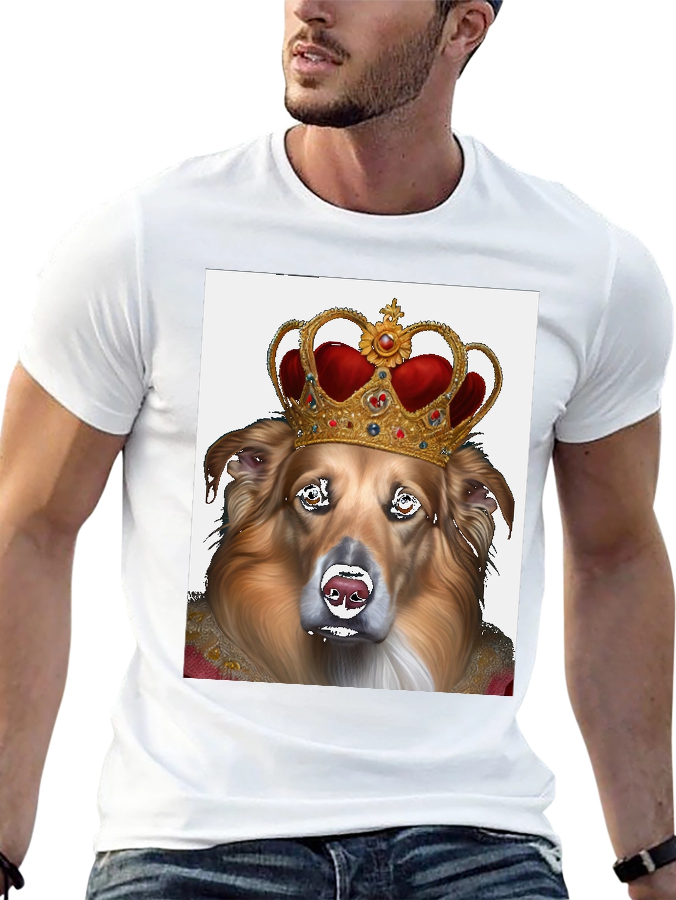 King Dog Graphic Tee - Black Cotton