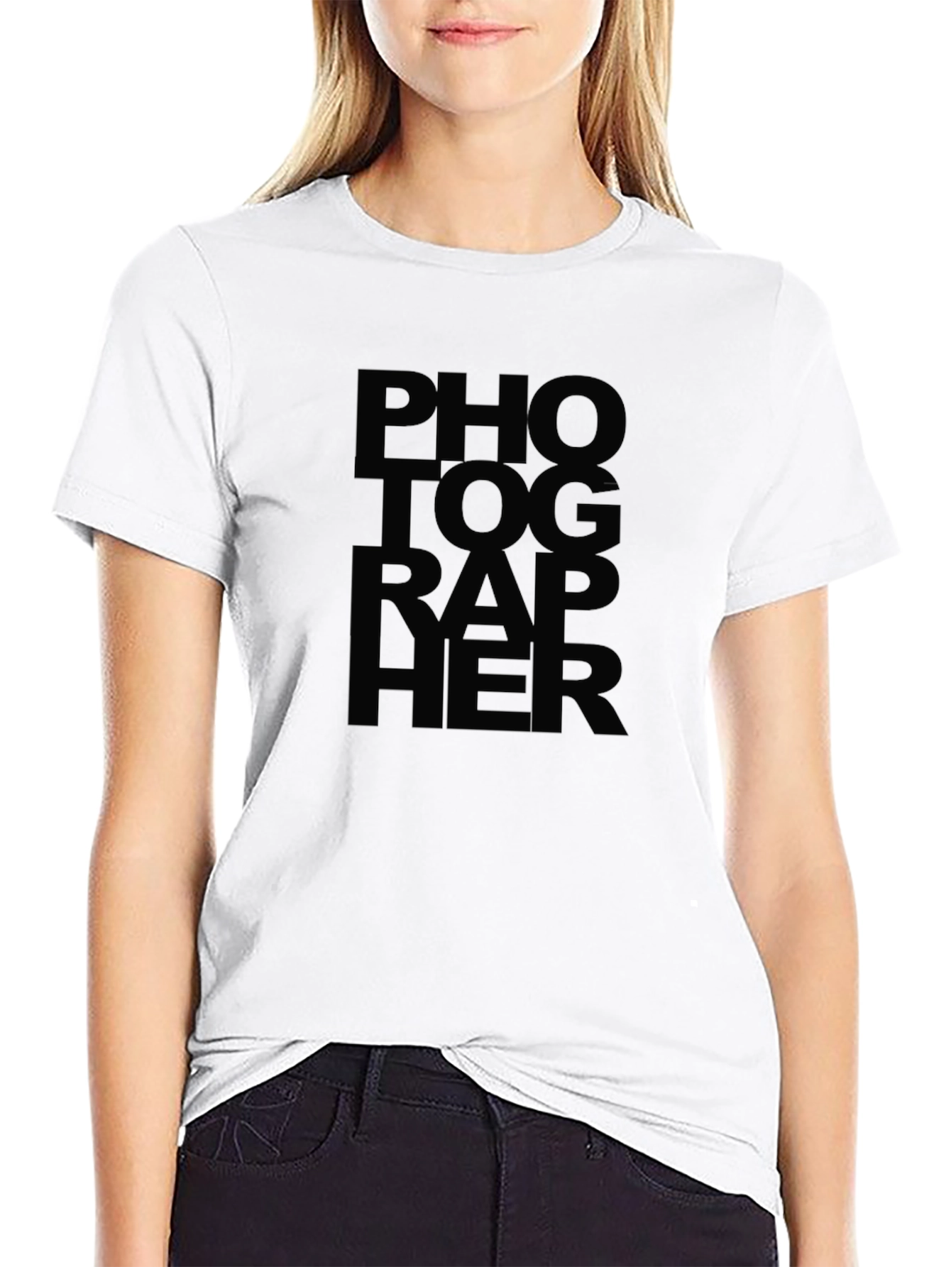 Photographer Text Graphic Print T-Shirt