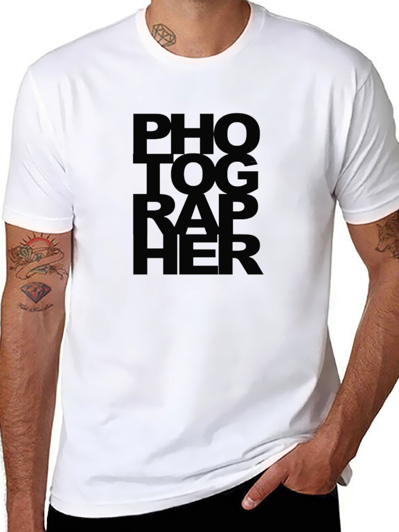 Photographer Text Graphic Print T-Shirt