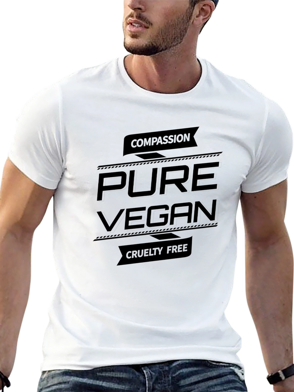 Pure Vegan Compassion Tee - Cruelty-Free Statement Shirt