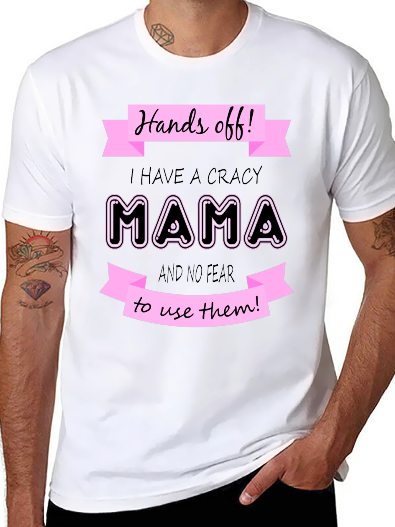 Hands Off I Have a Crazy Mama Graphic T-Shirt