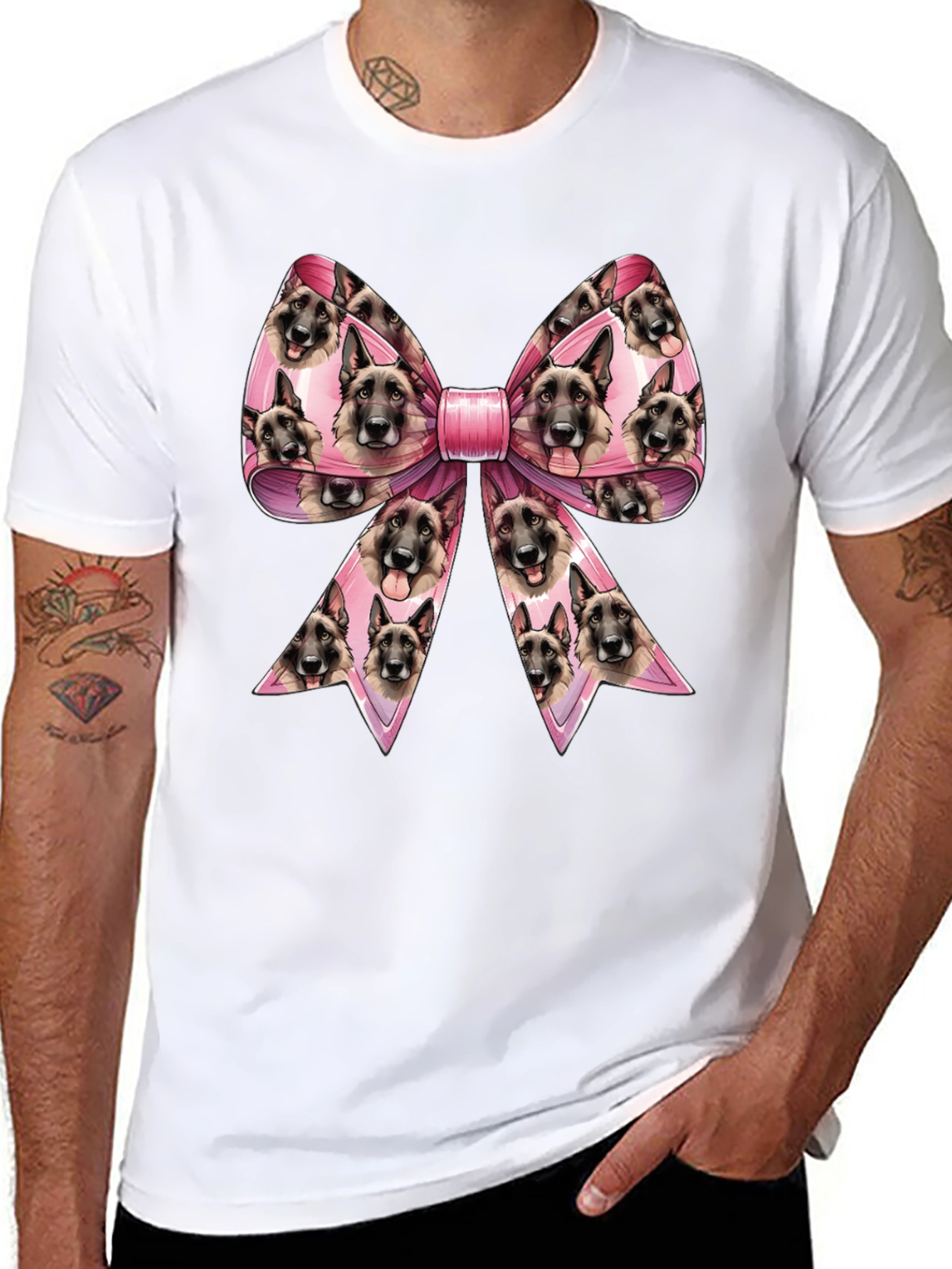 Dog Breed Bow T-Shirt - Unique Animal Lover Tee