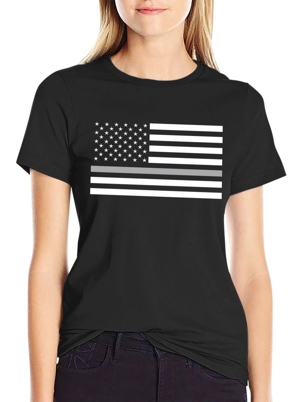 Thin Gray Line American Flag Graphic Tee