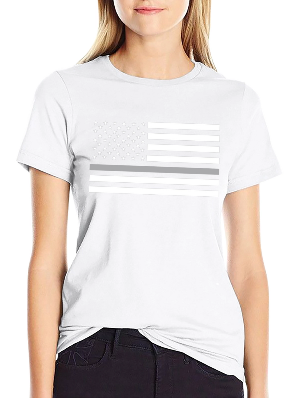 Thin Gray Line American Flag Graphic Tee