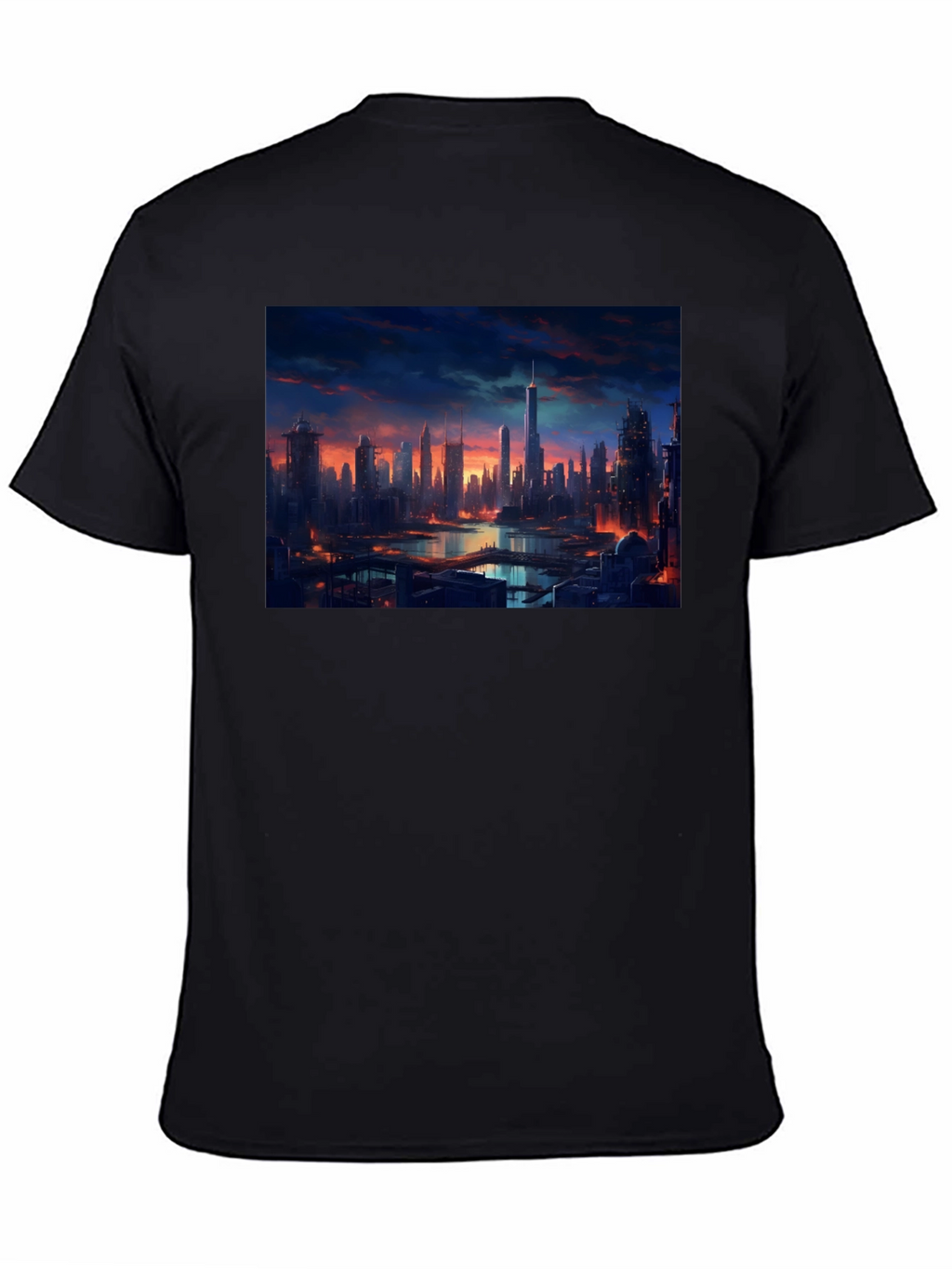 Cityscape Graphic Tee - Urban Style Black T-Shirt