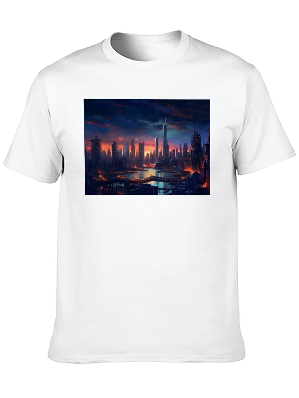Cityscape Graphic Tee - Urban Style Black T-Shirt
