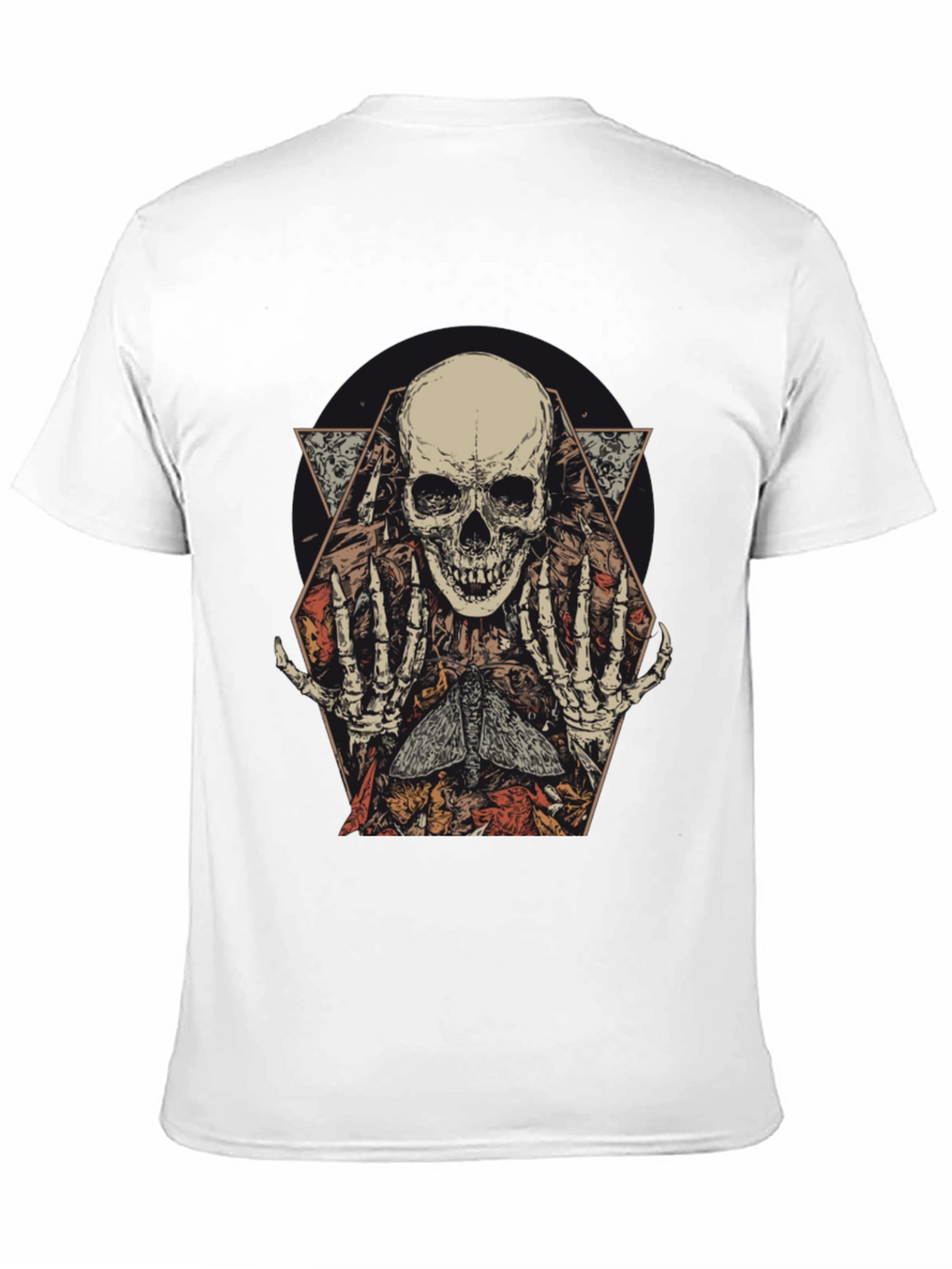 Skull & Moth Graphic Print Mens T-Shirt
