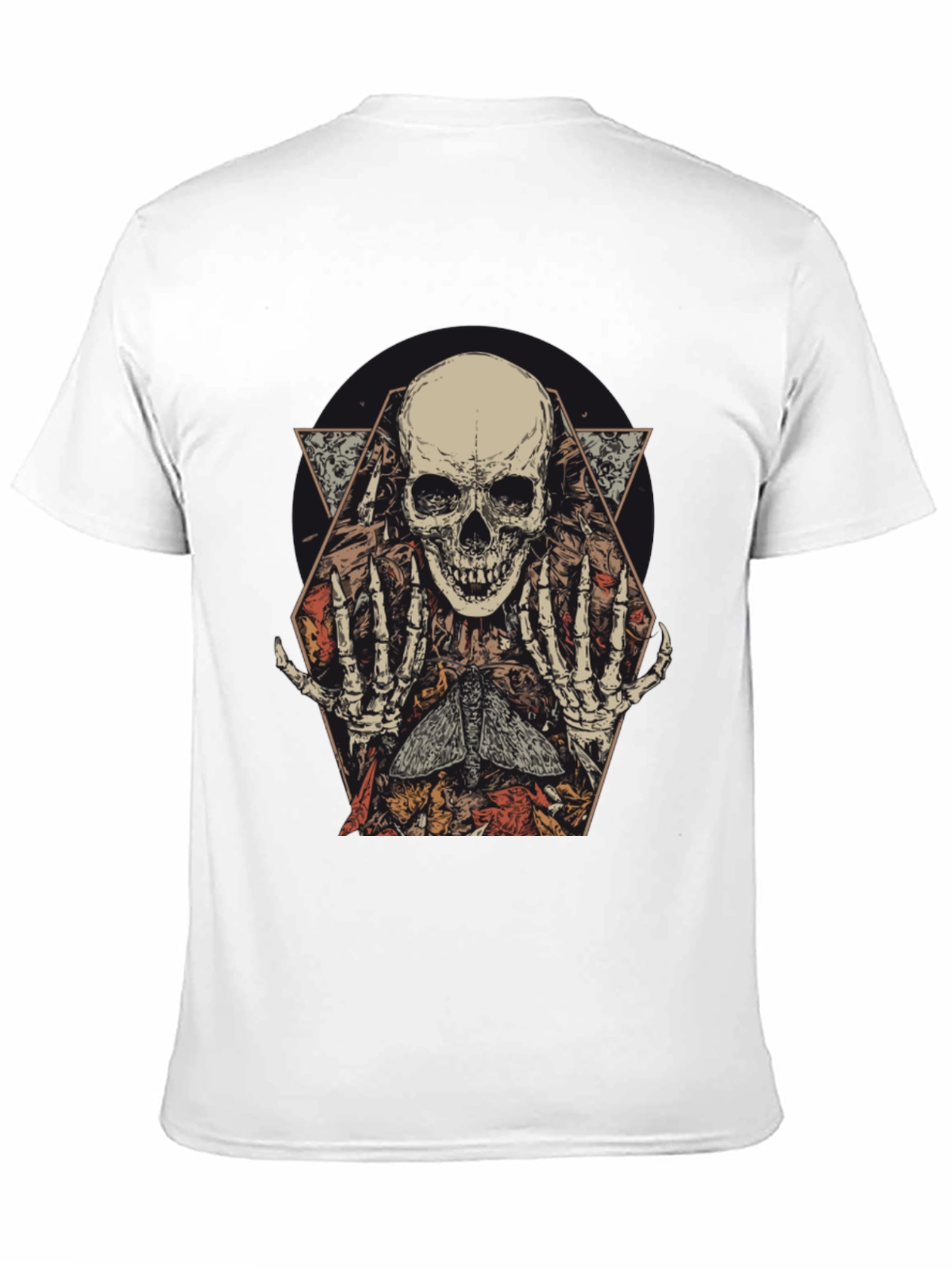 Skull & Moth Graphic Print Mens T-Shirt