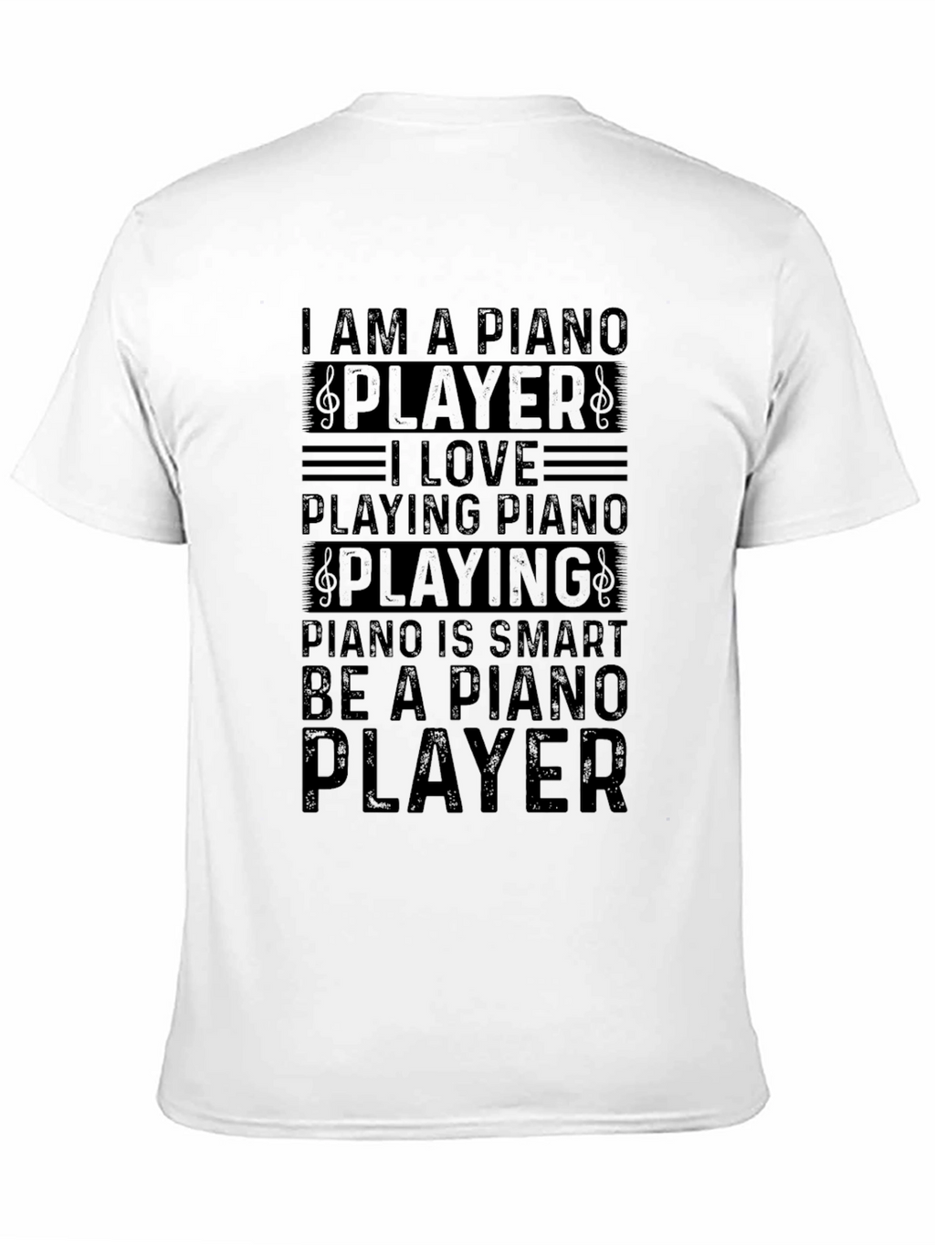 I Am A Piano Player Black T-Shirt