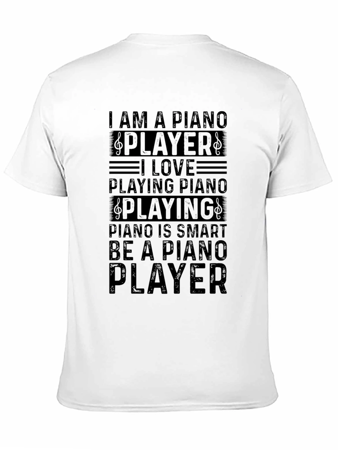 I Am A Piano Player Black T-Shirt