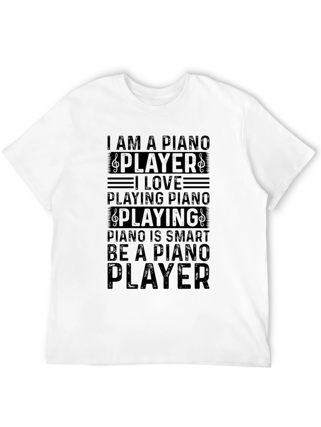 I Am A Piano Player Black T-Shirt