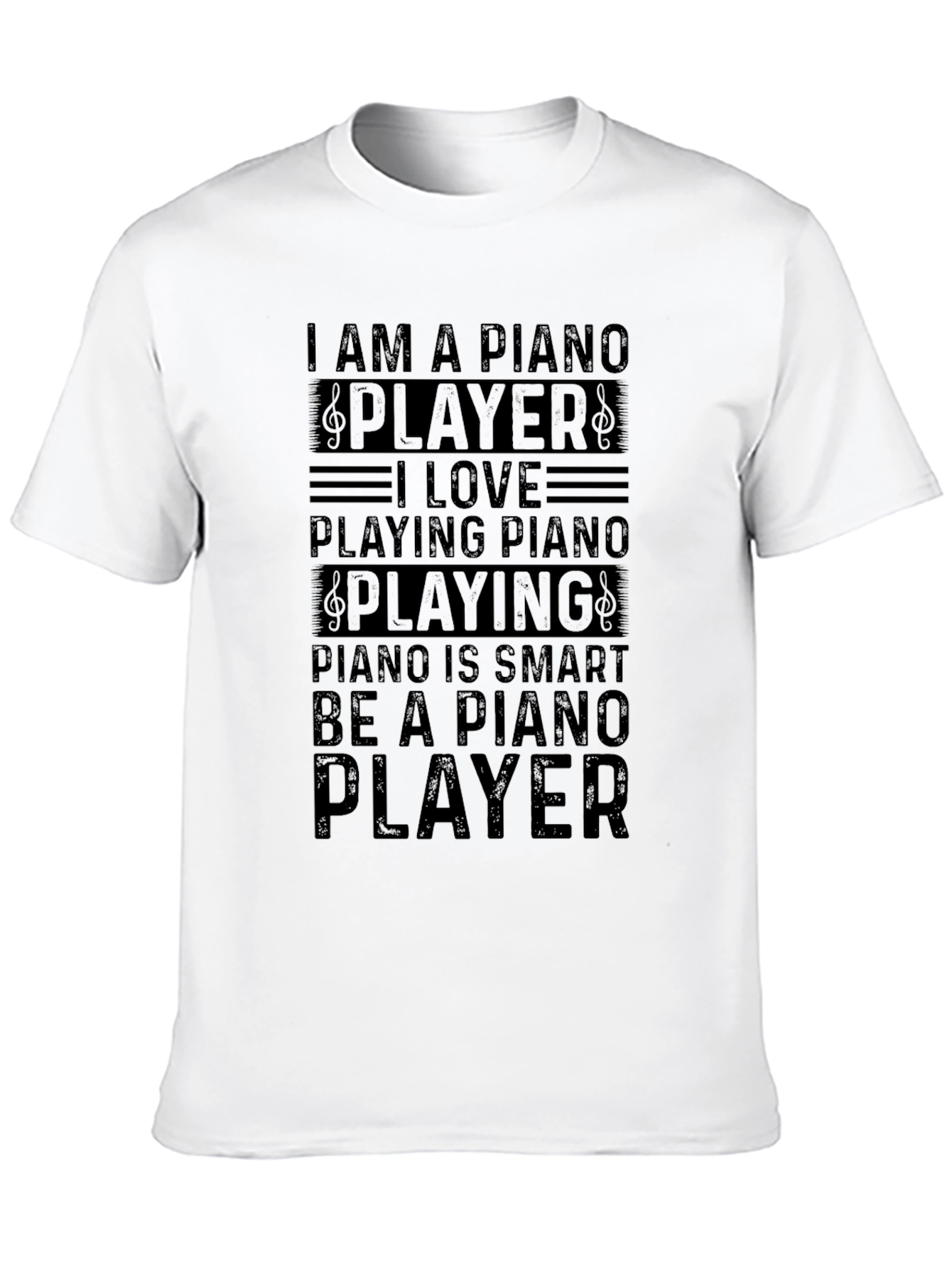 I Am A Piano Player Black T-Shirt