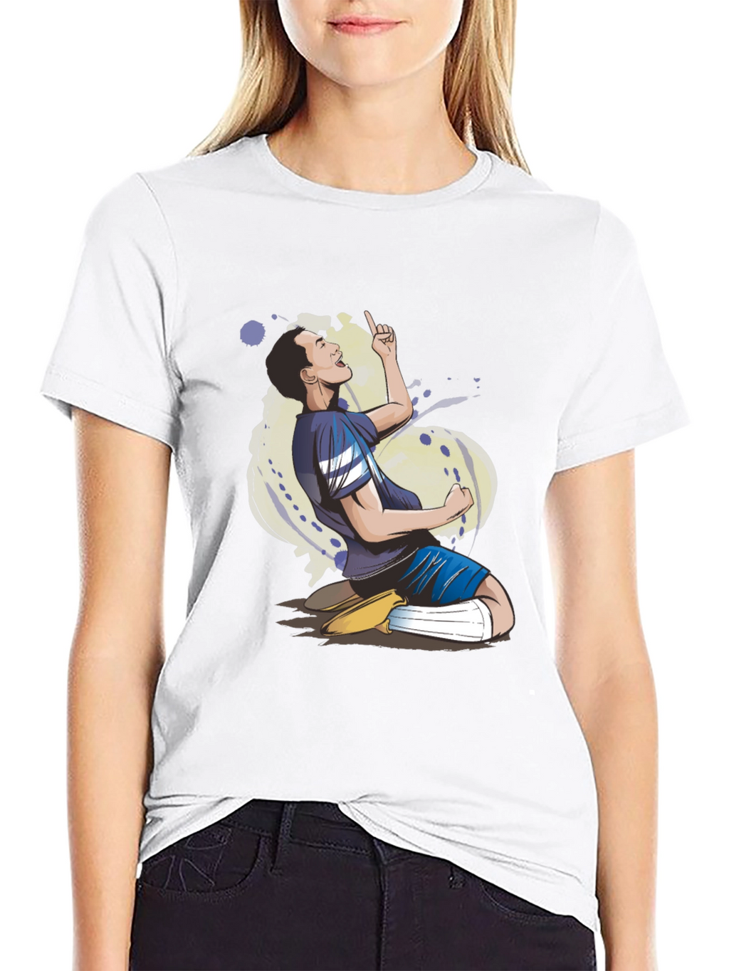 T-Shirt with a Sporting Cartoon Design