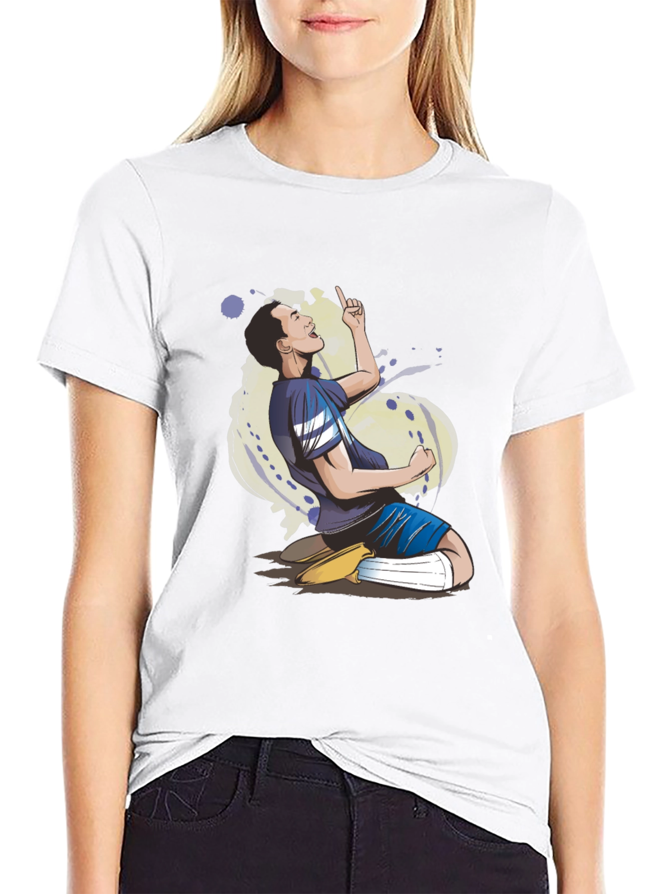 T-Shirt with a Sporting Cartoon Design