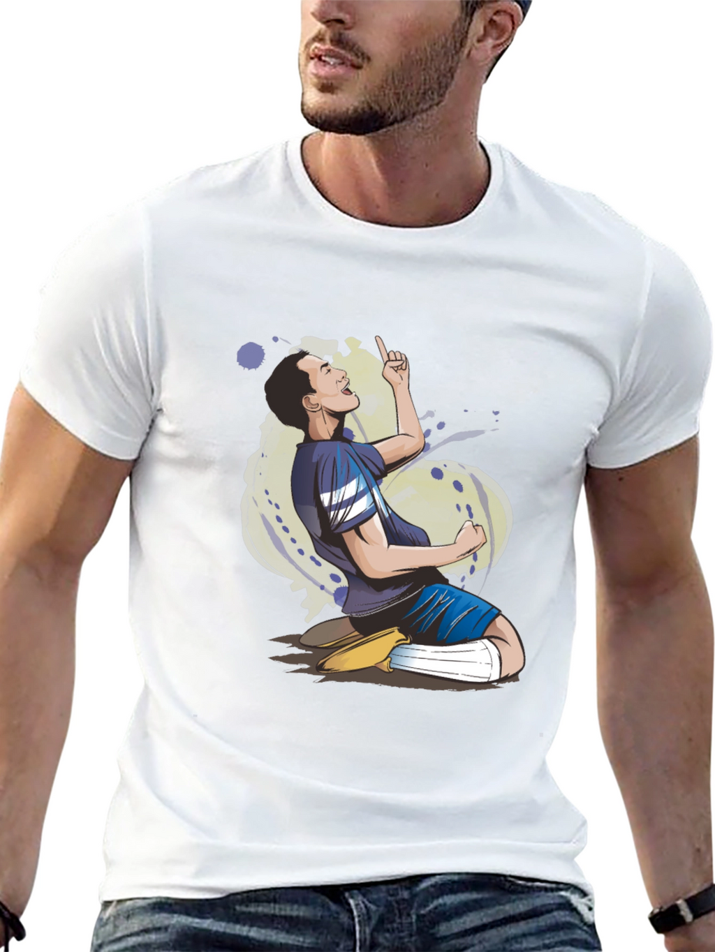 T-Shirt with a Sporting Cartoon Design