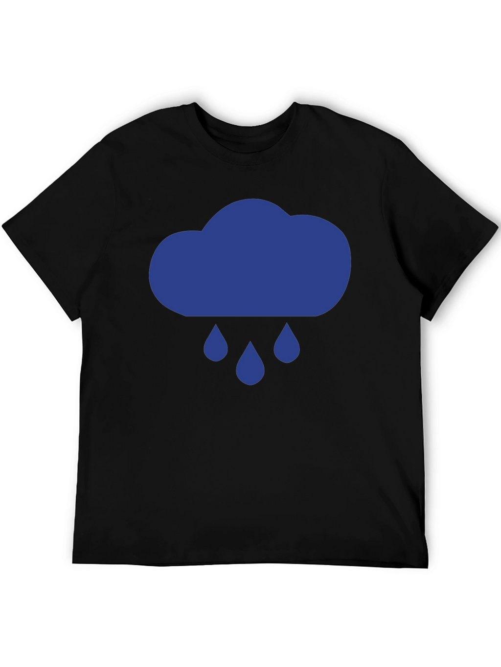 Rainy Day Cloud Graphic Tee - Black Cotton T-Shirt