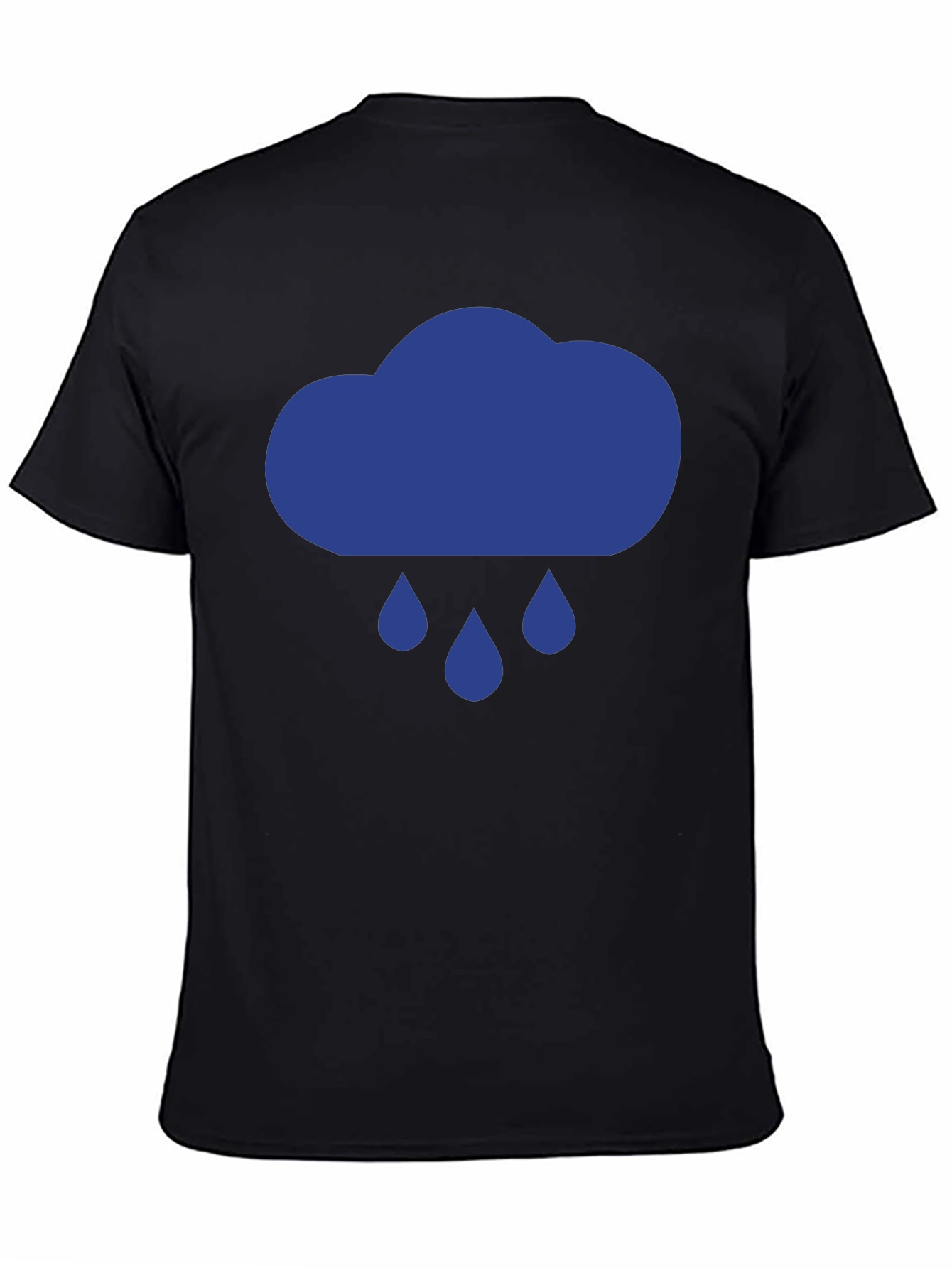 Rainy Day Cloud Graphic Tee - Black Cotton T-Shirt