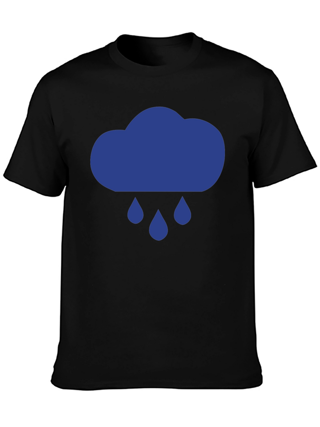 Rainy Day Cloud Graphic Tee - Black Cotton T-Shirt