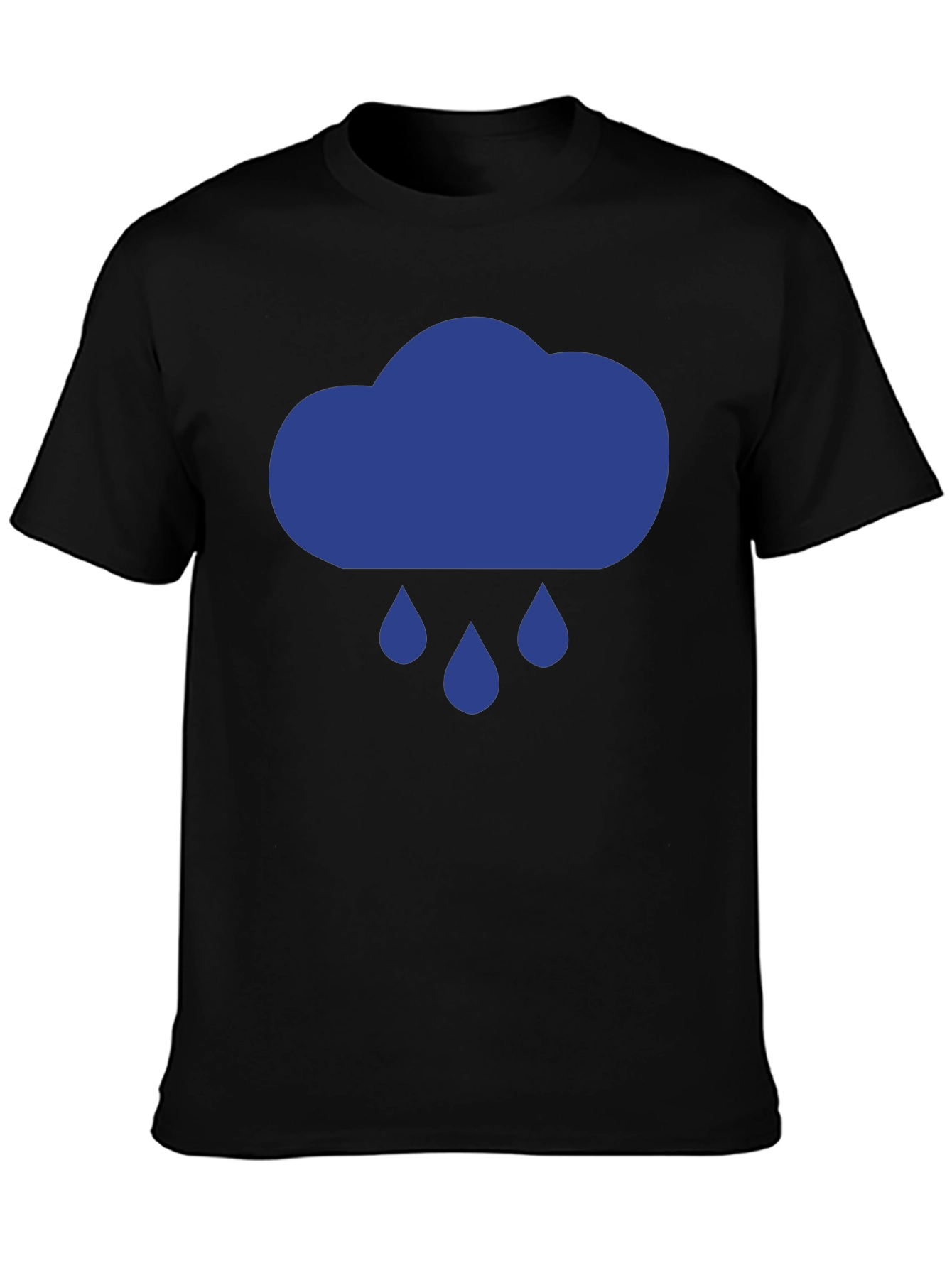 Rainy Day Cloud Graphic Tee - Black Cotton T-Shirt