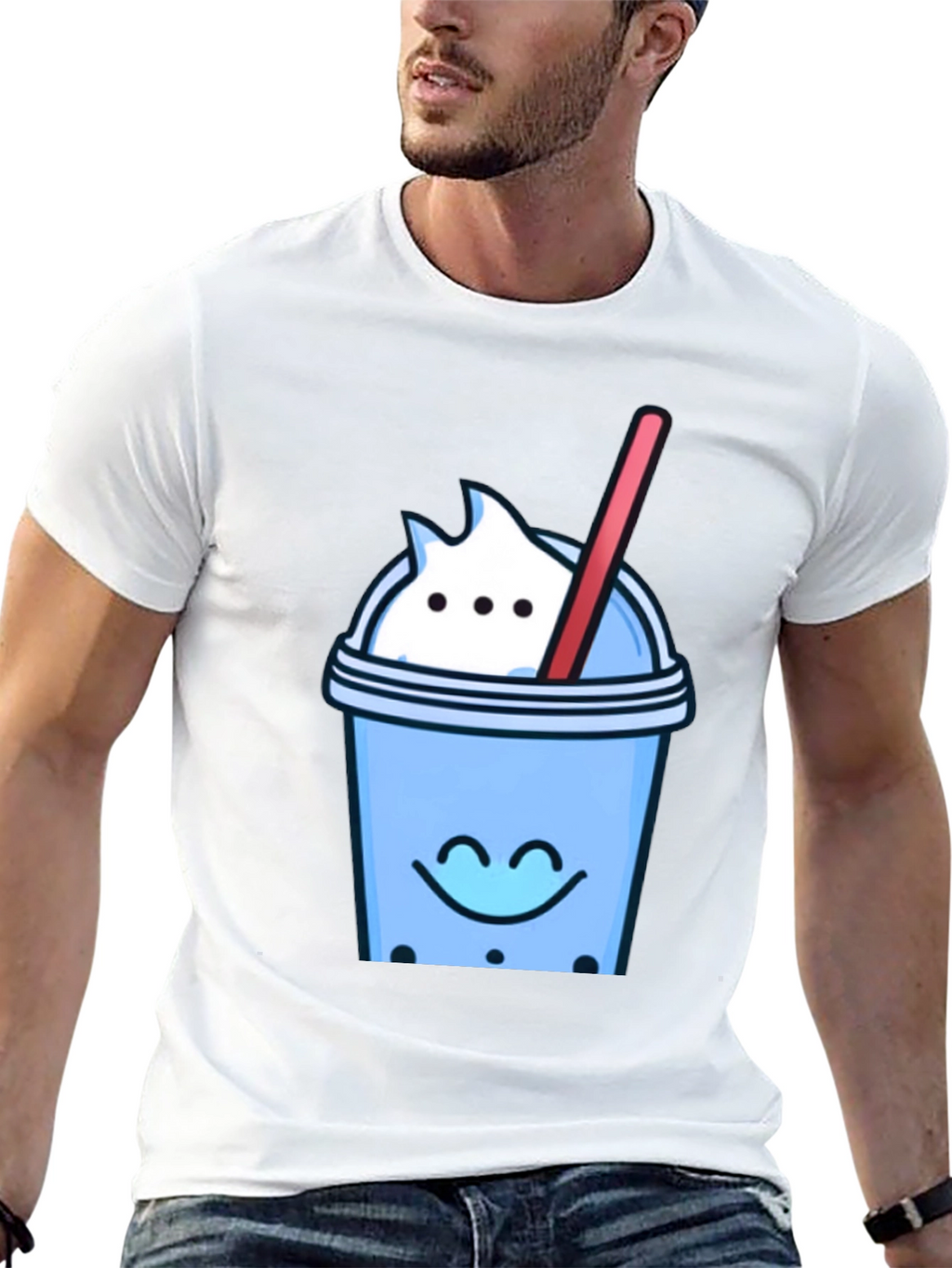 Cute Bubble Tea Graphic Tee - Black