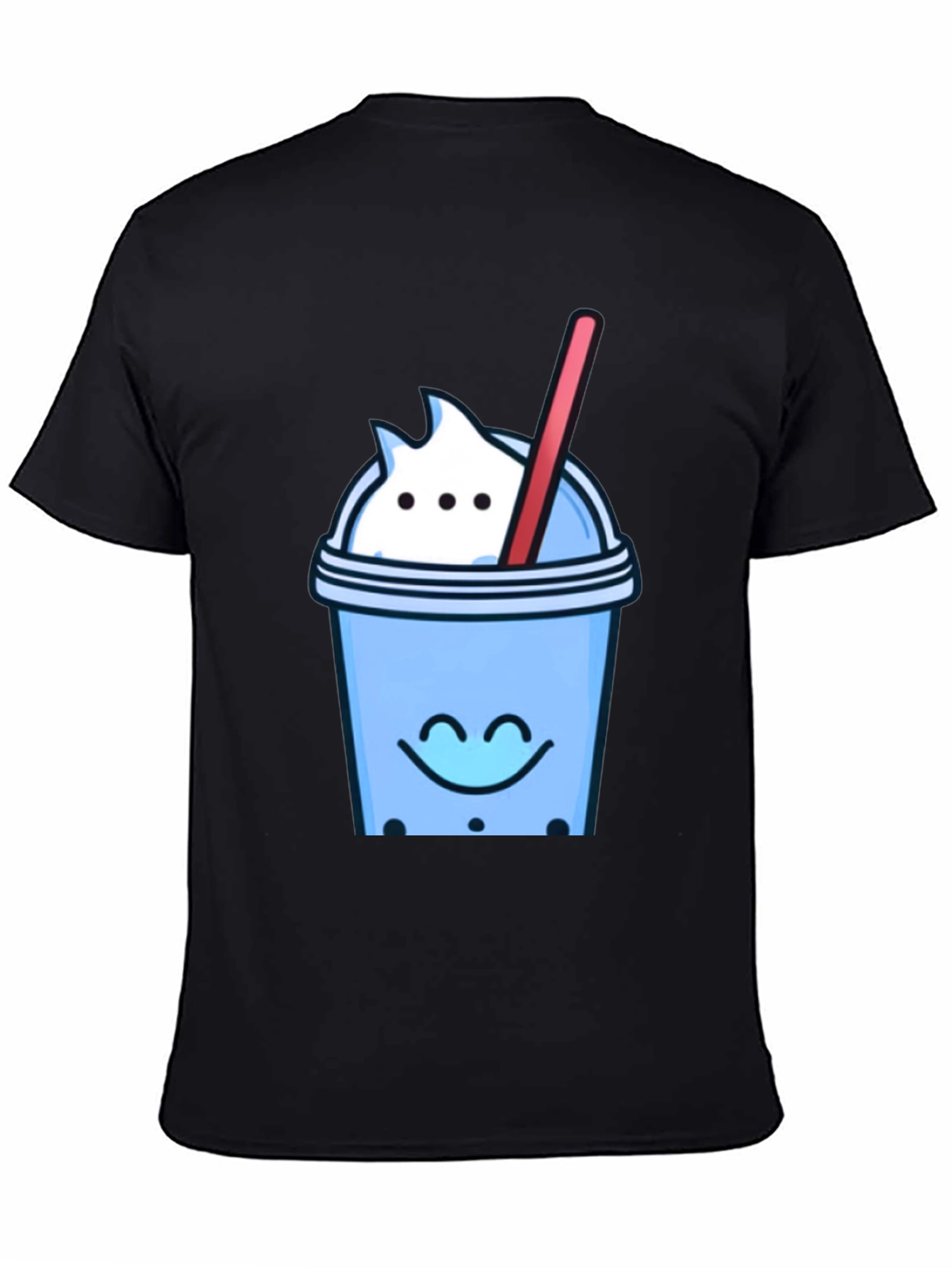Cute Bubble Tea Graphic Tee - Black