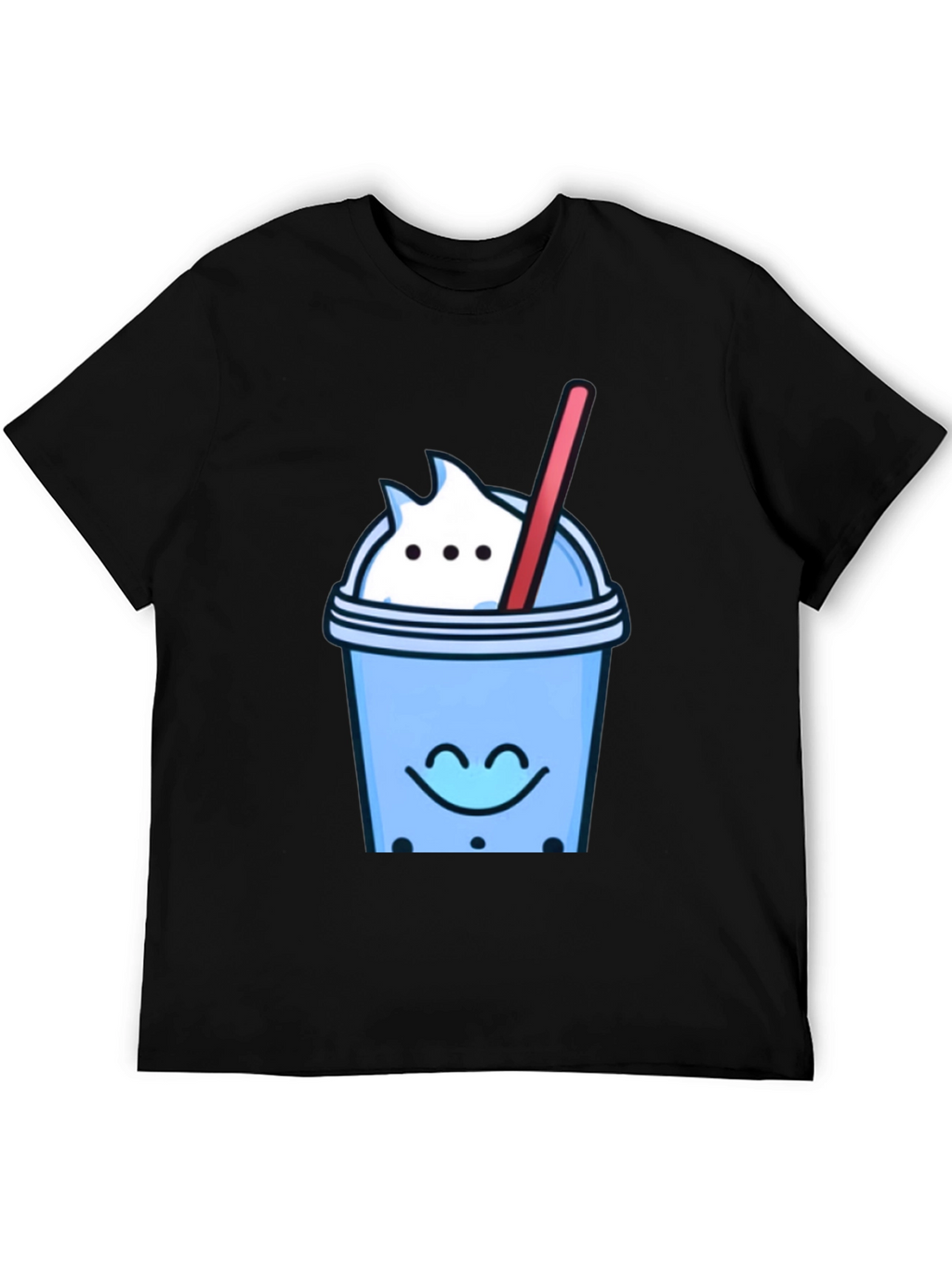 Cute Bubble Tea Graphic Tee - Black