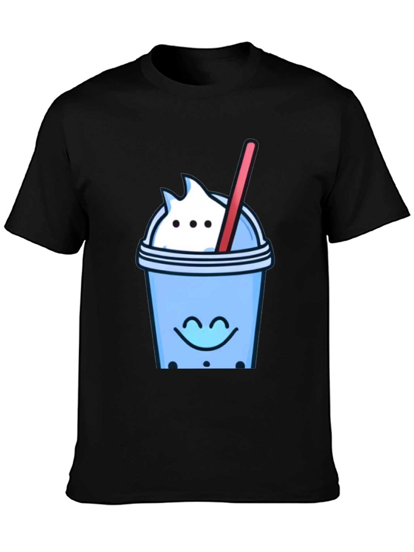Cute Bubble Tea Graphic Tee - Black