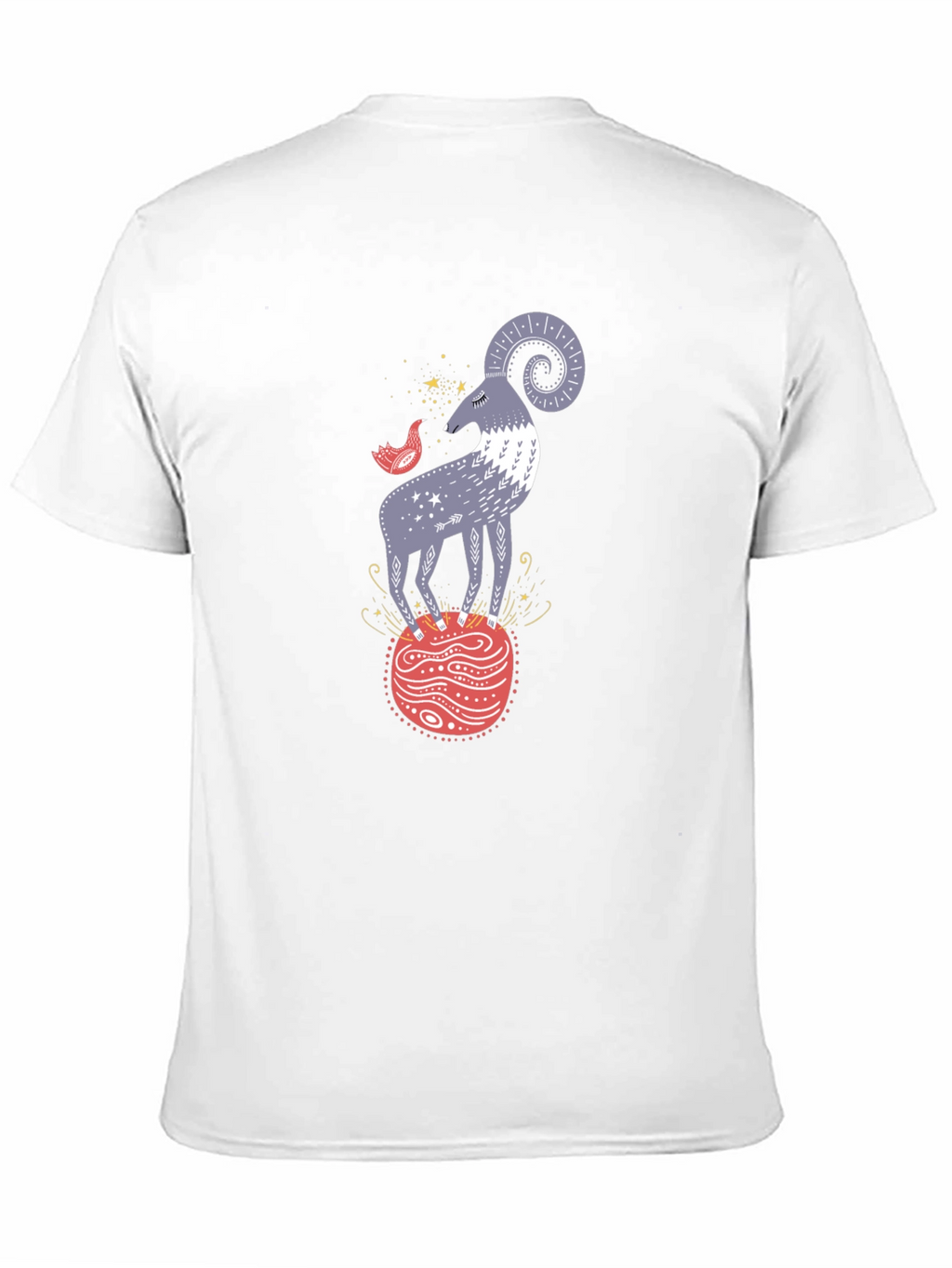 Ram and Bird Graphic Tee - Unique Design