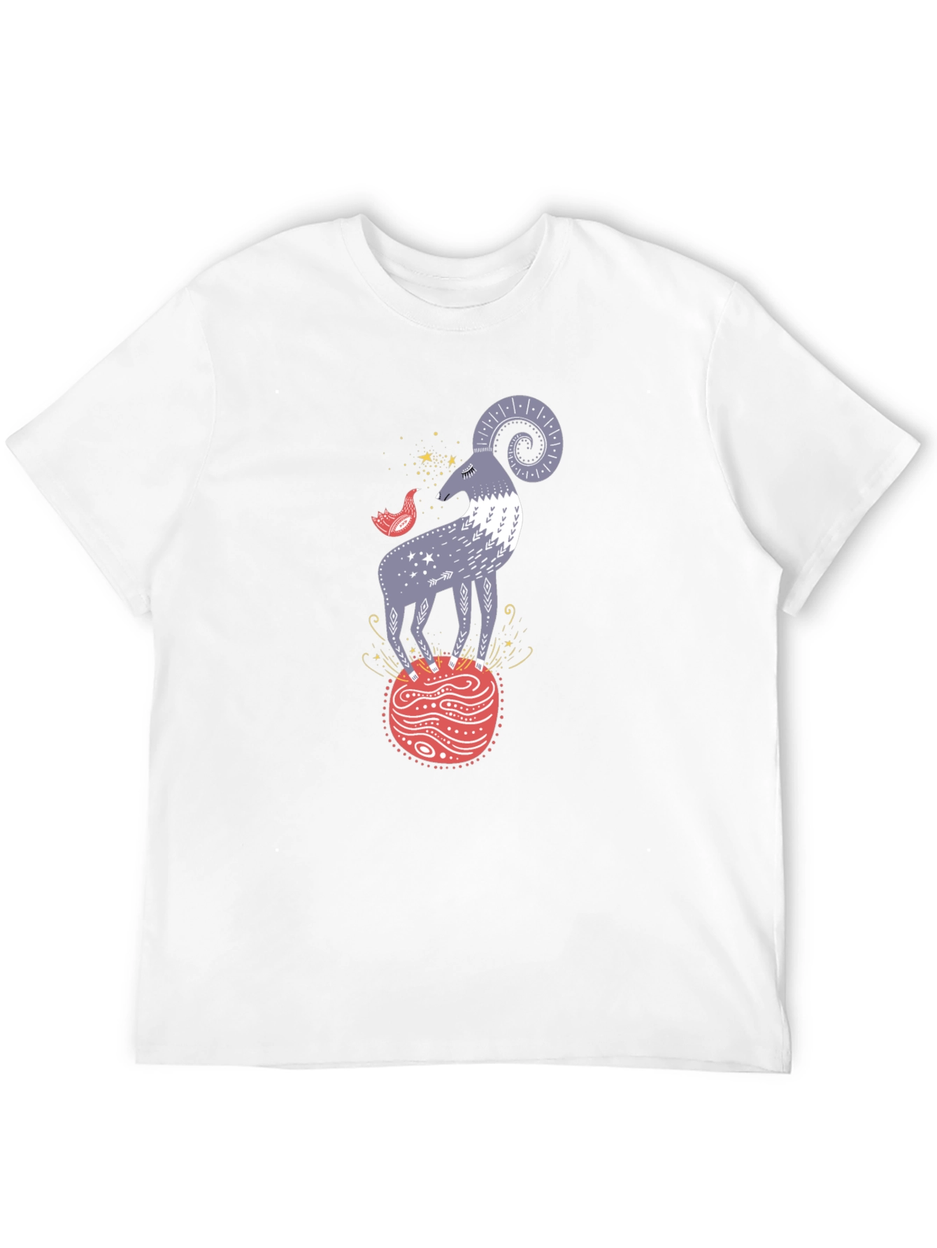 Ram and Bird Graphic Tee - Unique Design