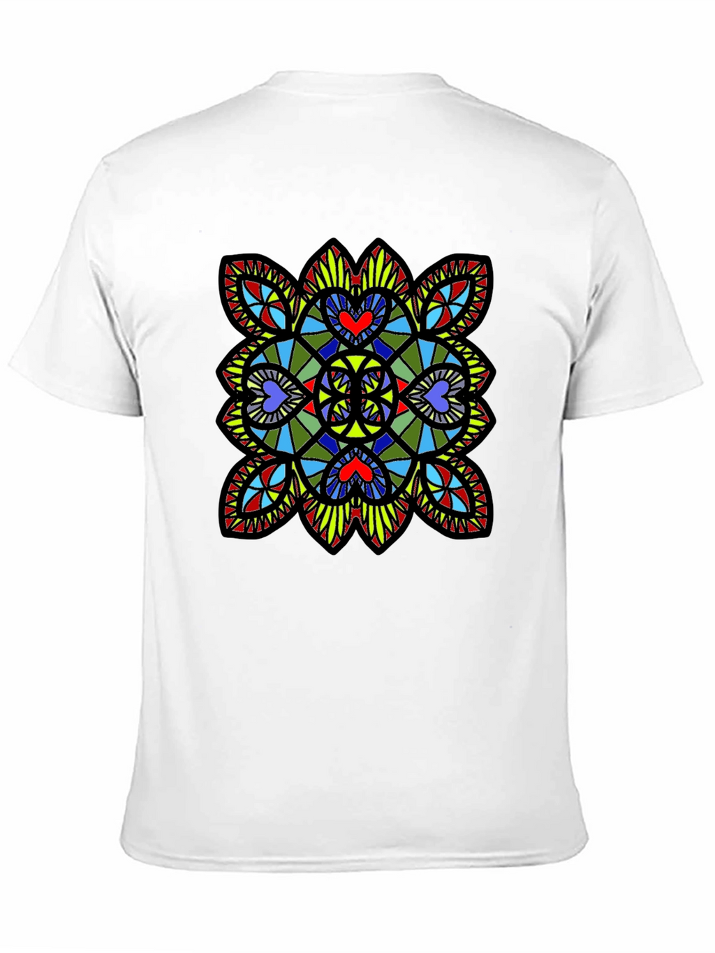 Stained Glass Heart T-Shirt - Black Graphic Tee