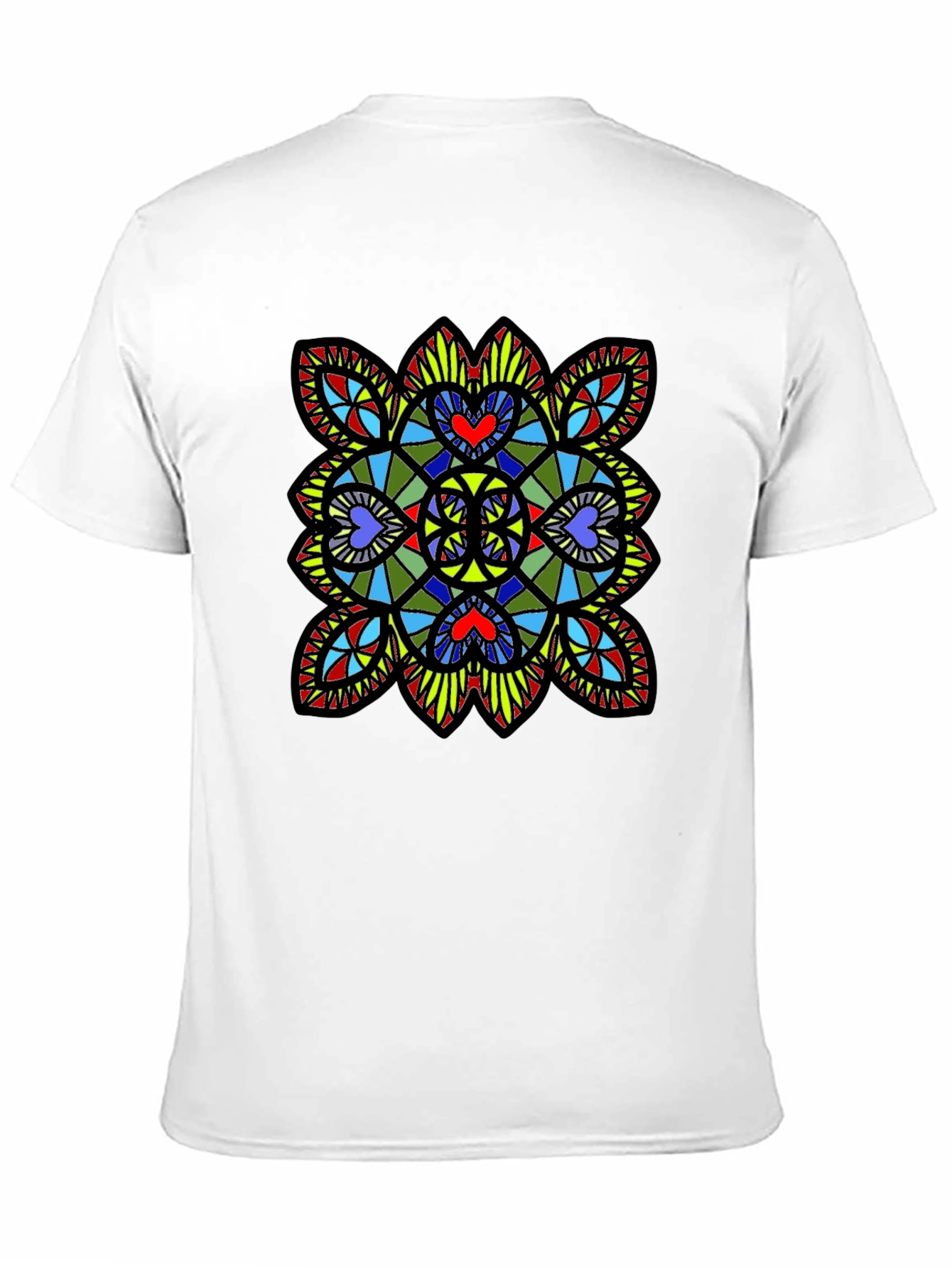 Stained Glass Heart T-Shirt - Black Graphic Tee