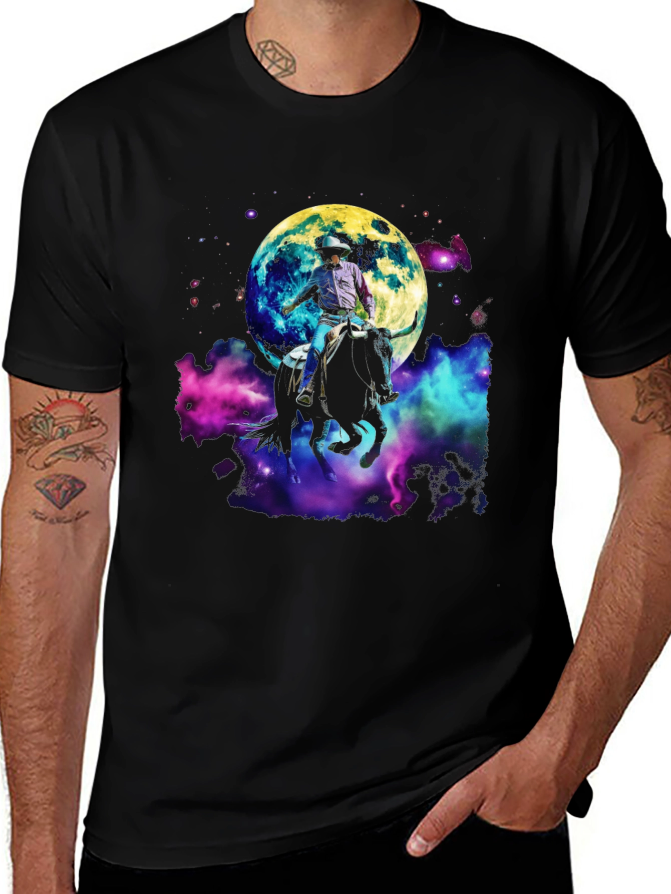 Cosmic Cowboy T-Shirt - Moon Rodeo Design