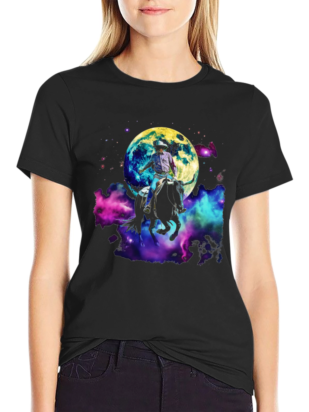 Cosmic Cowboy T-Shirt - Moon Rodeo Design
