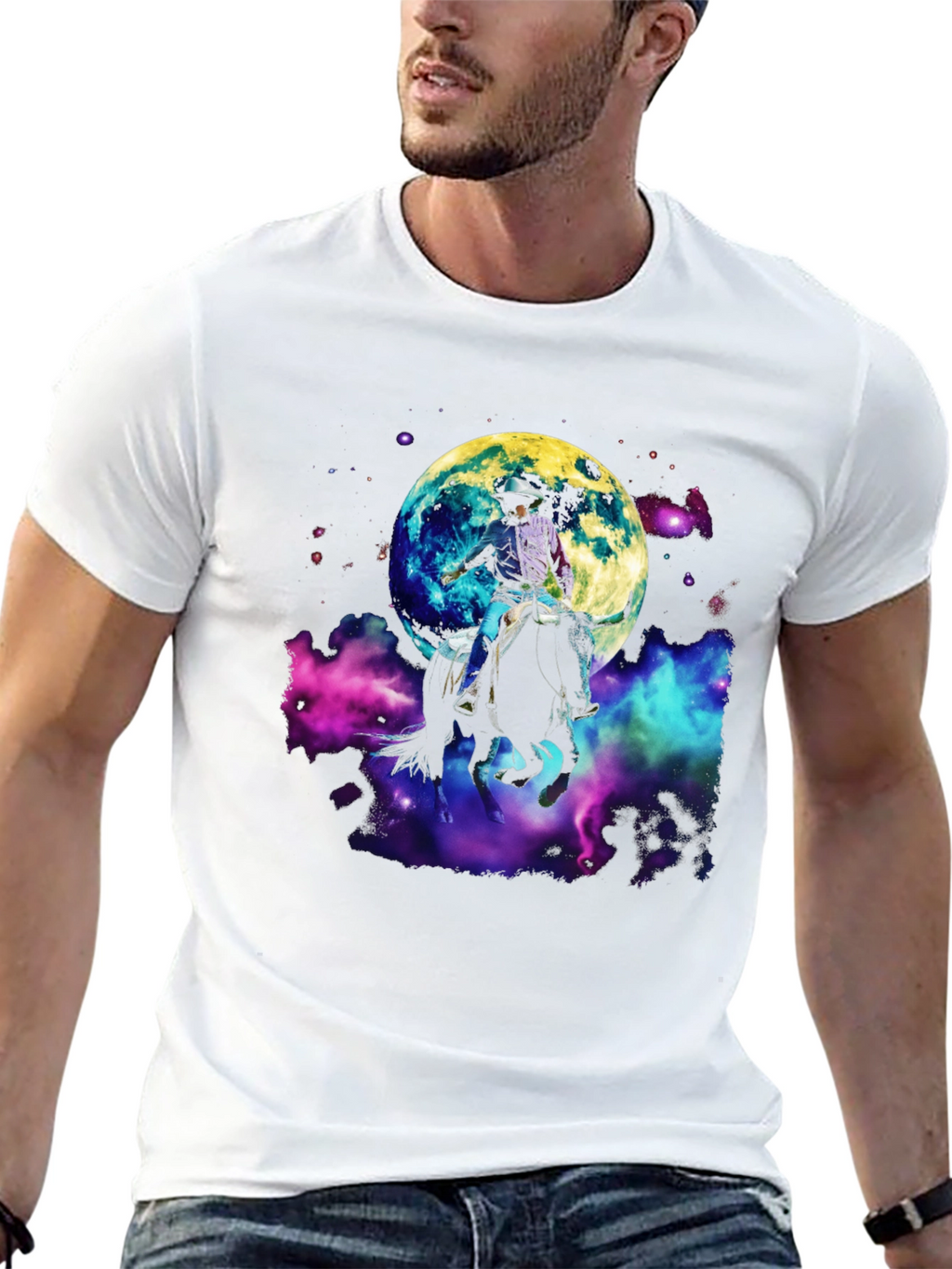 Cosmic Cowboy T-Shirt - Moon Rodeo Design