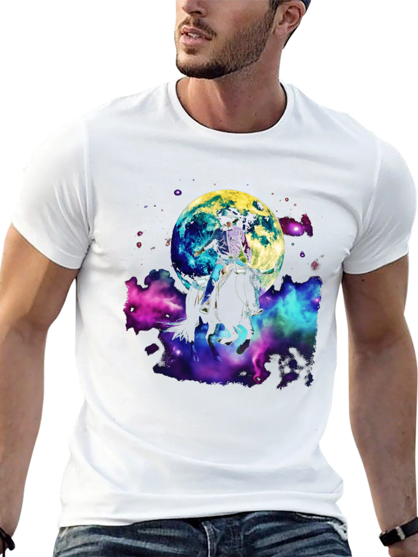 Cosmic Cowboy T-Shirt - Moon Rodeo Design