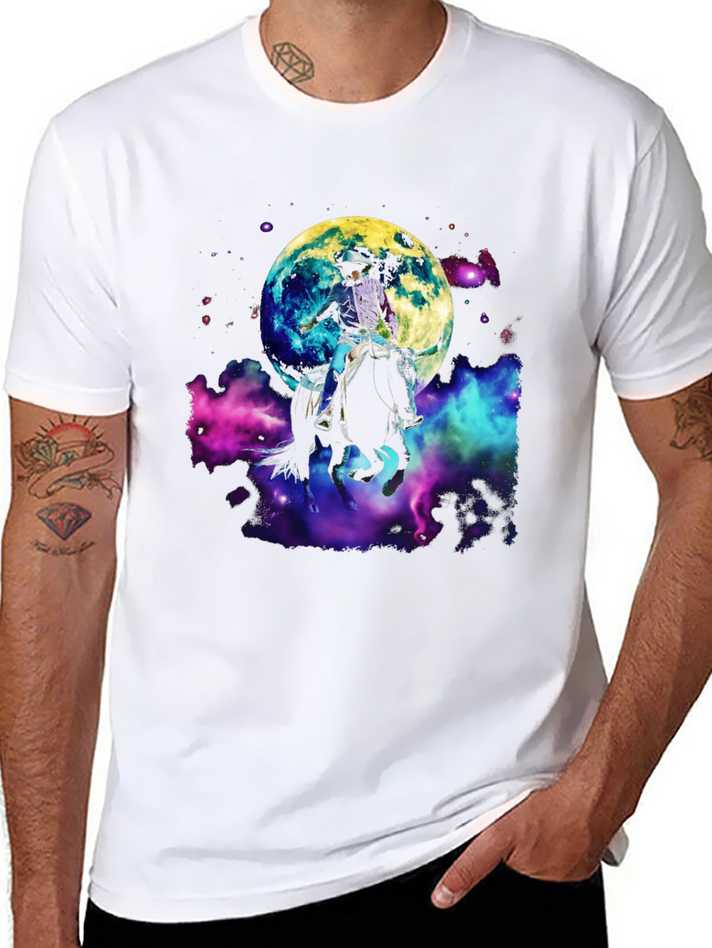 Cosmic Cowboy T-Shirt - Moon Rodeo Design