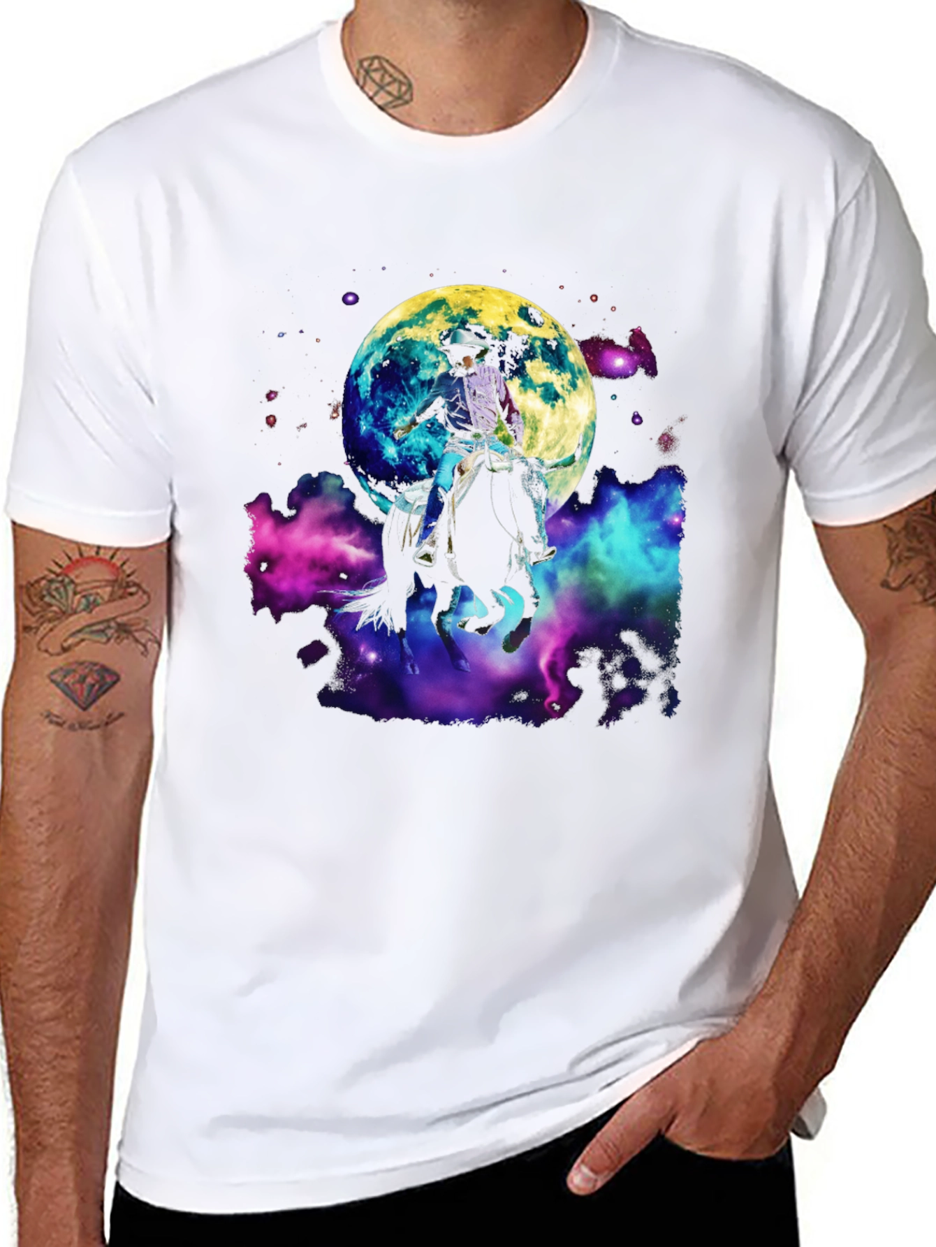 Cosmic Cowboy T-Shirt - Moon Rodeo Design