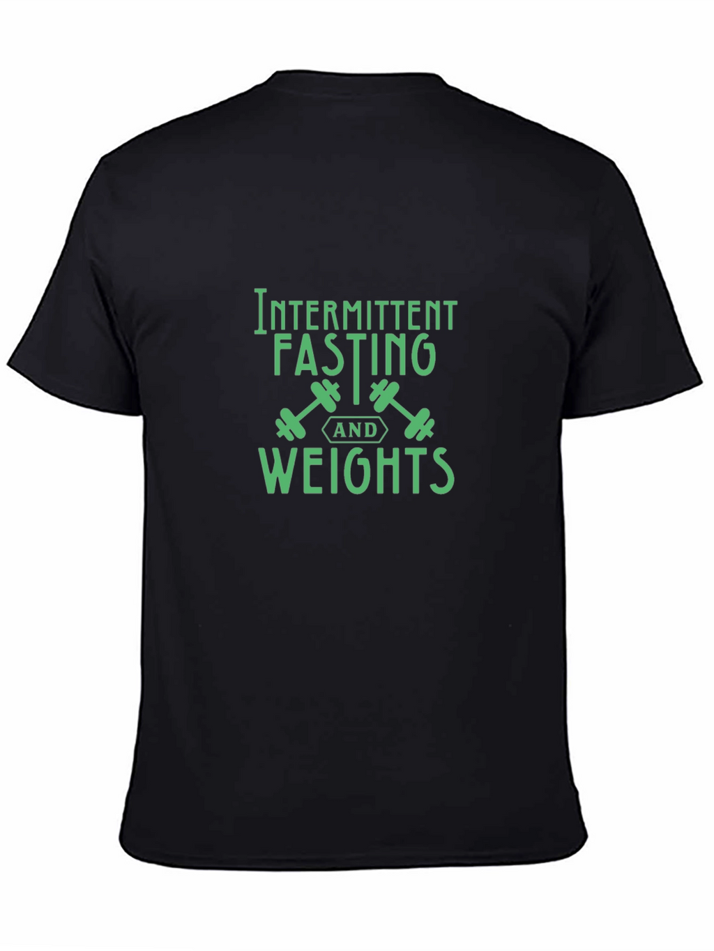Intermittent Fasting Weights Black Graphic T-Shirt