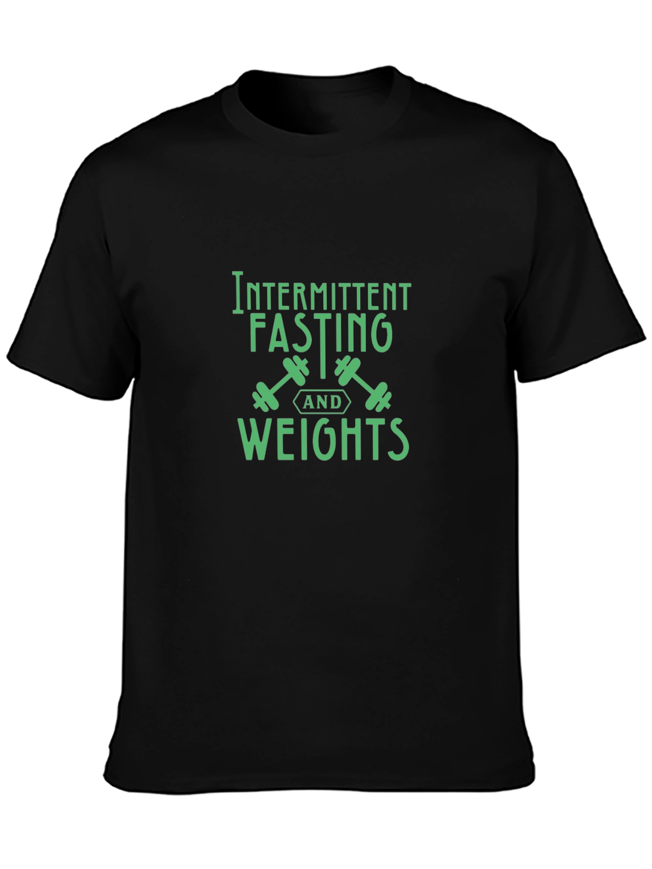 Intermittent Fasting Weights Black Graphic T-Shirt