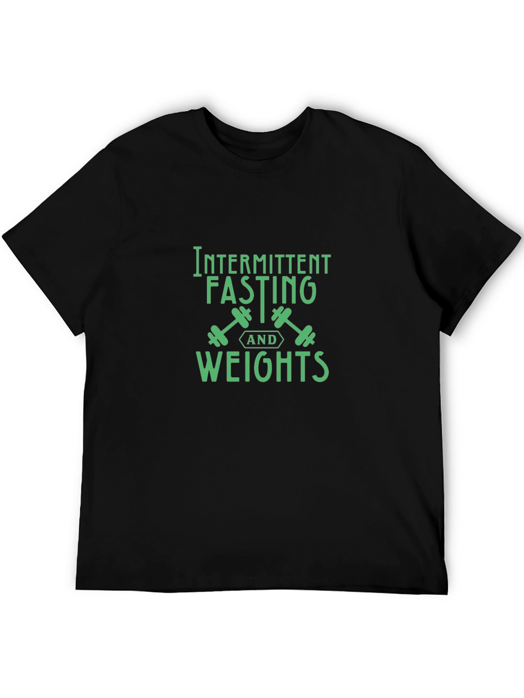 Intermittent Fasting Weights Black Graphic T-Shirt