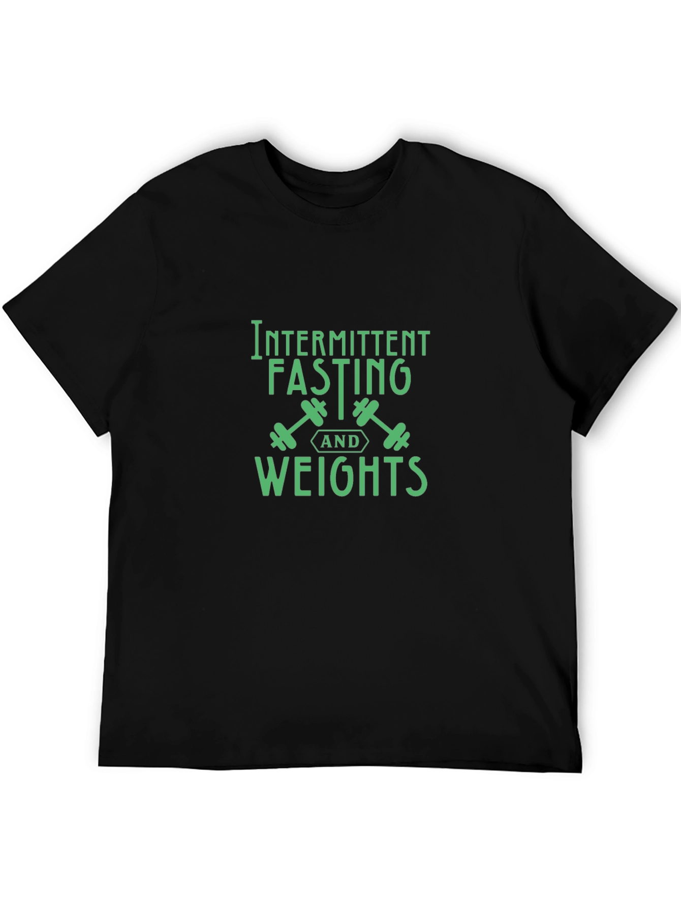 Intermittent Fasting Weights Black Graphic T-Shirt