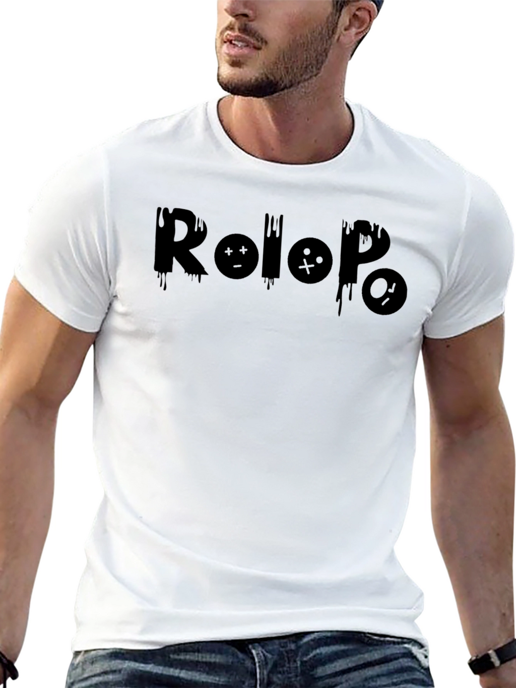 Rolopo Graphic Print Black T-Shirt