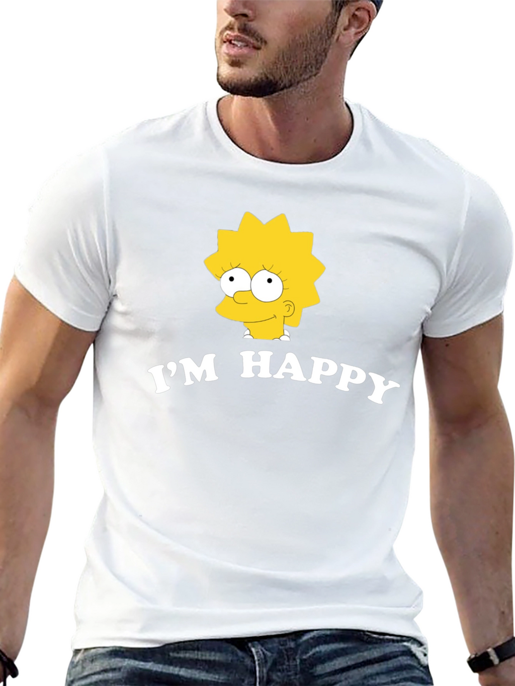 Lisa Simpson Im Happy Black T-Shirt
