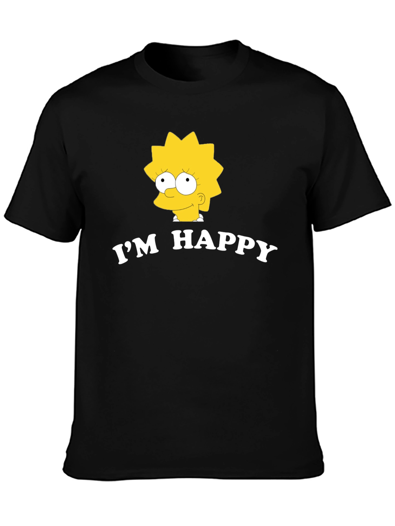 Lisa Simpson Im Happy Black T-Shirt