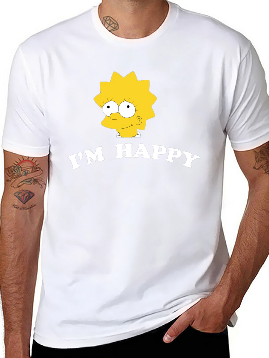 Lisa Simpson Im Happy Black T-Shirt