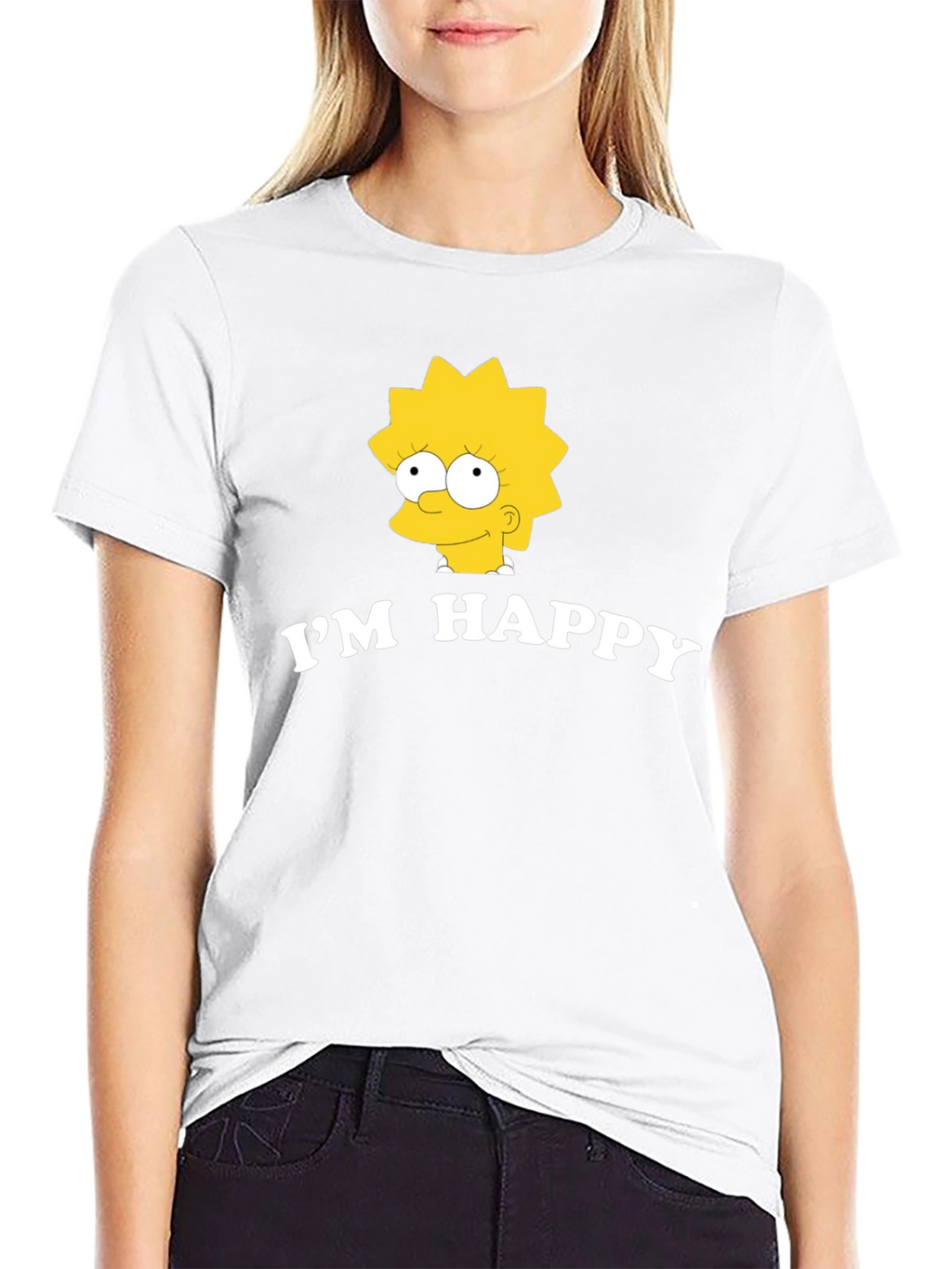 Lisa Simpson Im Happy Black T-Shirt
