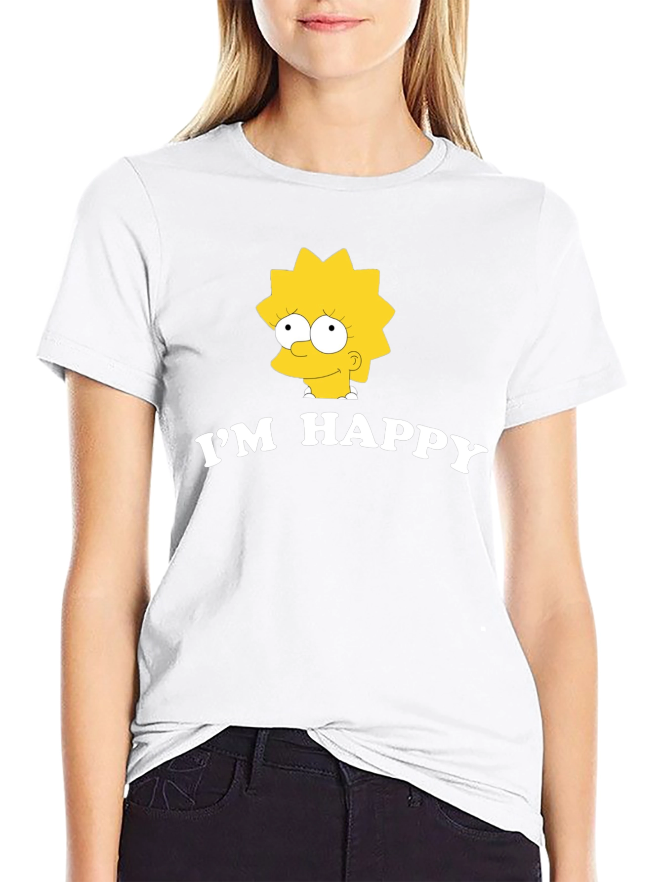 Lisa Simpson Im Happy Black T-Shirt