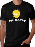 Lisa Simpson Im Happy Black T-Shirt